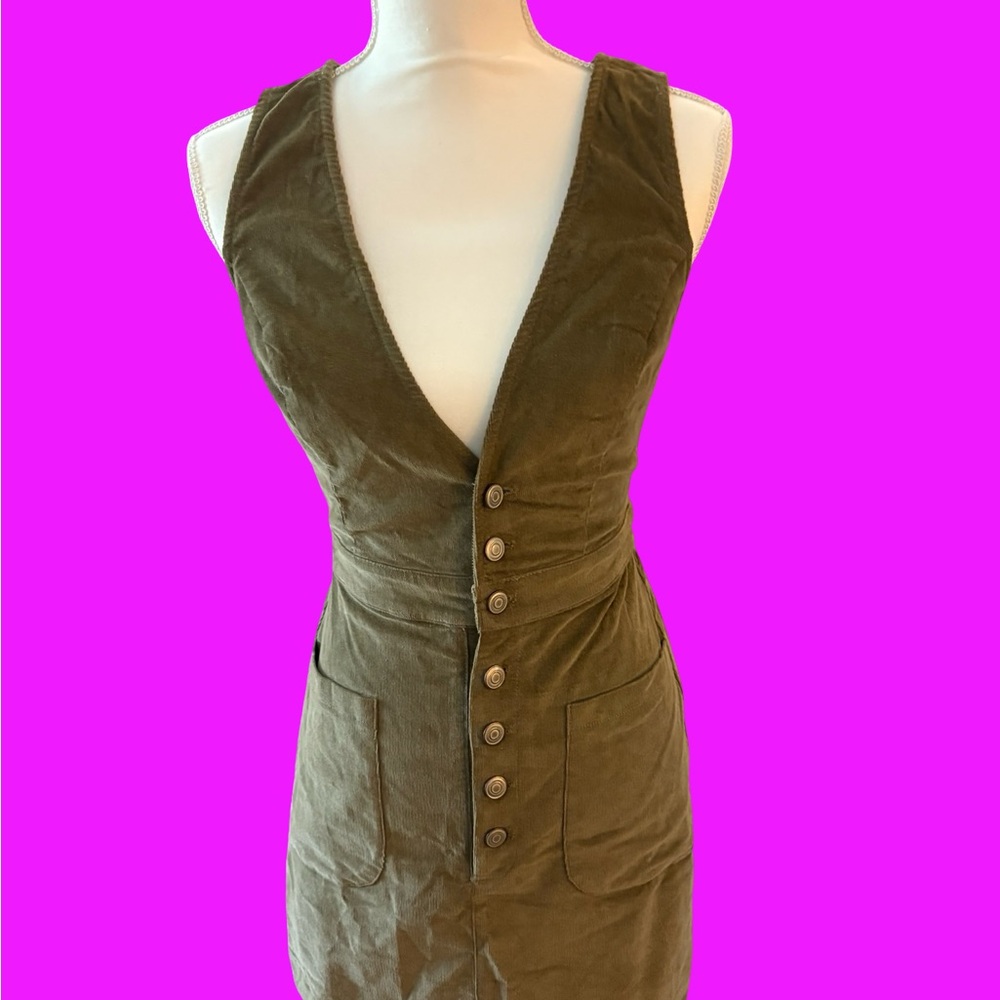 Lulu's Olive Green Deep V Button-Front Women’s Si… - image 1